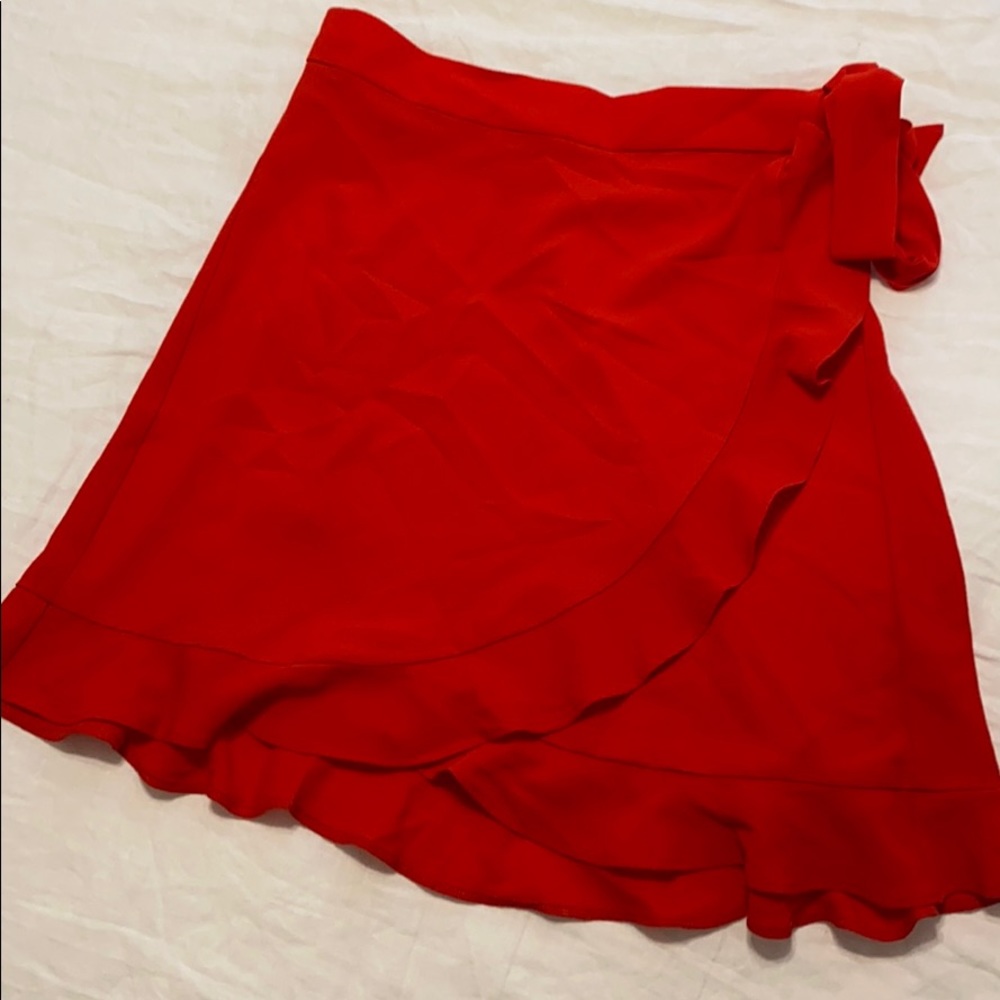 Red Wrap Skirt